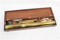 Lot 3641 - 19th century portable brass telescope with...