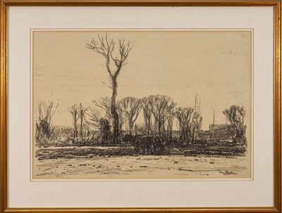 Lot 1045 - Harry Becker (1865-1928) signed lithograph - Horses and Trees, signed in pencil and dated '13, 39cm x 57cm, in glazed gilt frame
