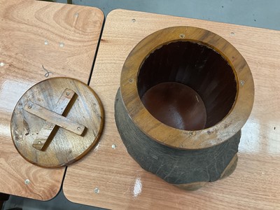 Lot 1204 - Antique elephant foot lidded box