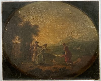 Lot 91 - Follower of Boucher 18th / 19th century oil on canvas, figural scene
