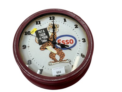 Lot 502 - Reproduction Esso wall clock.