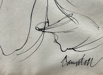 Lot 90 - Campbell - possibly George F Campbell (1917-1979) pen and ink, figural scene