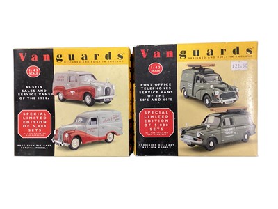 Lot 1823 - Vanguards 1:43 scale diecast Special Limited Edition sets including Post Office Telephone Service Van's, boxed PO1002 and Austin Sales & Service Vans, boxed AU1002 plus three other sets, all...
