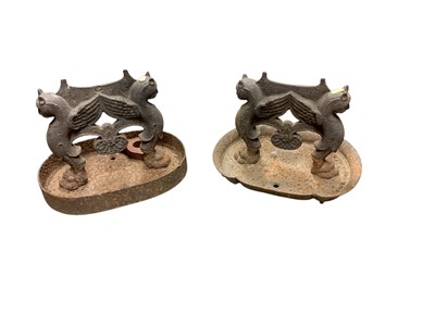 Lot 1561 - Pair of cast iron boot scrapers