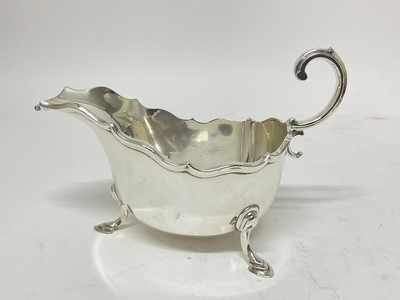 Lot 217 - Silver sauce boat