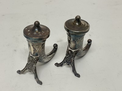 Lot 224 - Pair of Norwegian sterling silver cornucopia