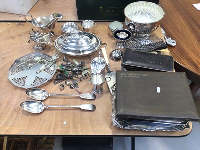 Lot 5152 - Mixed group of silver plate including rose bowl, cutlery etc