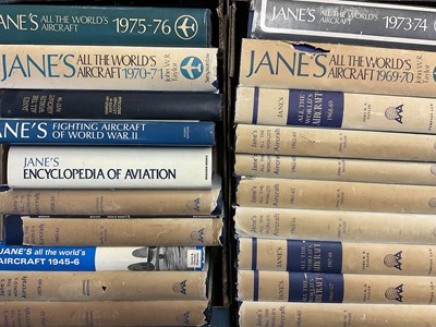 Lot 803 - Collection of Jane's directories of the World Aircraft. (21 volumes). Provenance: from the estate of Dr. Elio De Sabata, Aeronautical Engineer.