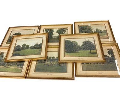 Lot 1264 - Unusual set of early 20th century overpainted photographs of a country house, each titled 'Regent House, Surrey' to the mounts and presented in glazed frames from Harrods, labels verso, each 22...