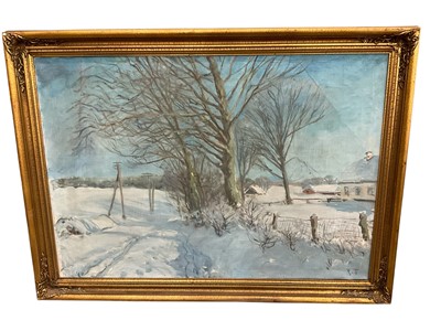 Lot 1270 - Mid 20th century Continental oil on canvas, landscape, signed with initials