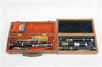 Lot 3652 - Three cased vintage clarinets with German...