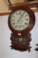 Lot 3654 - Late Victorian drop-dial wall Clocksck,...