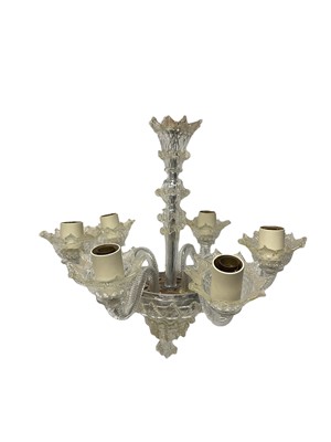 Lot 306 - Vintage Murano six branch chandelier
