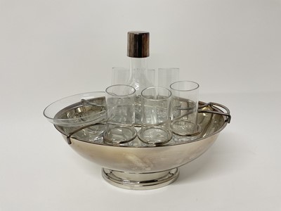 Lot 173 - Silver plated vodka and caviar set