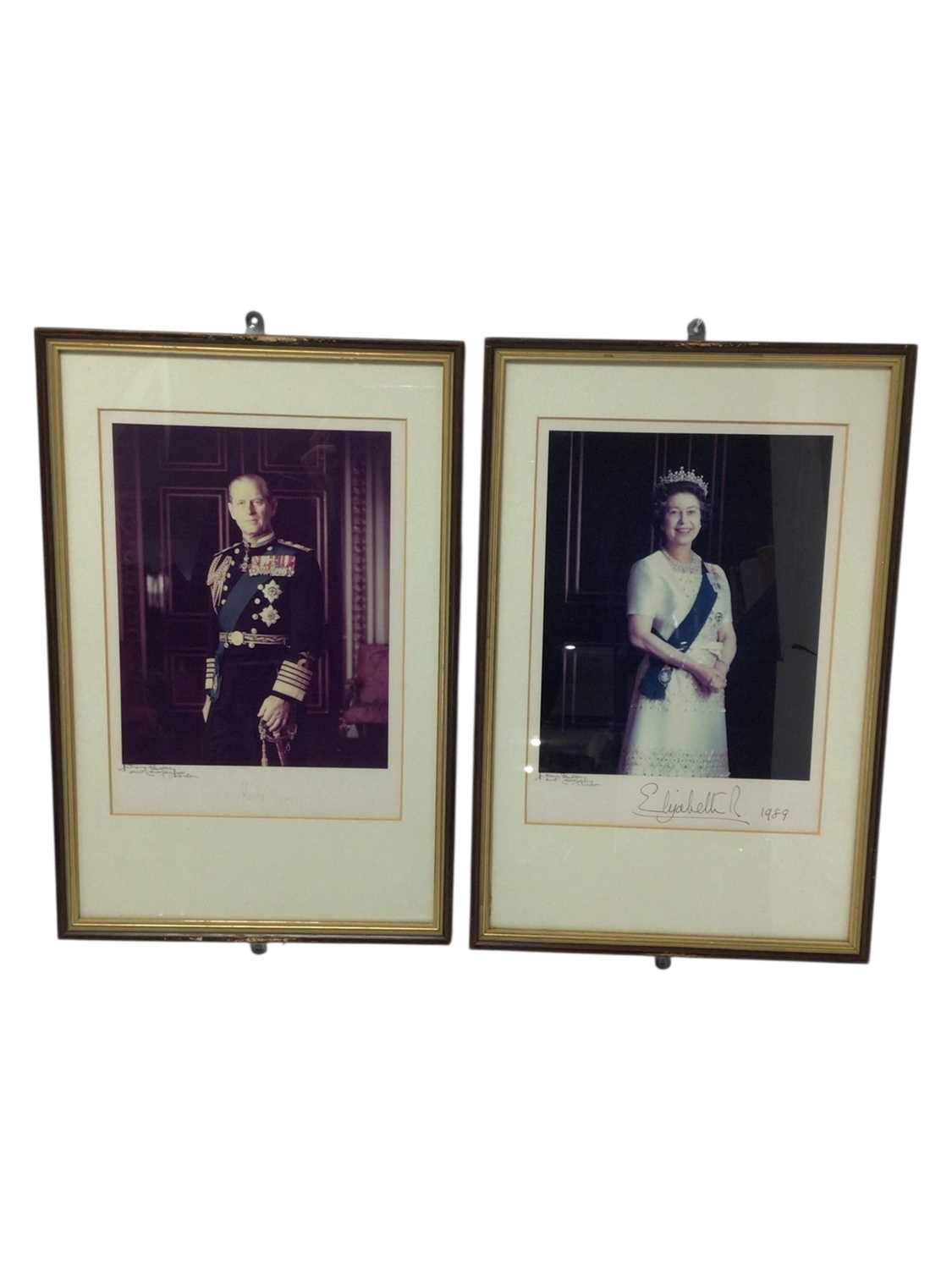 Lot 93 - Pair of signed photographs of Queen Elizabeth II and Prince Philip