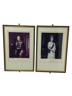 Lot 93 - Pair of signed photographs of Queen Elizabeth II and Prince Philip