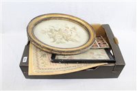 Lot 3658 - Regency embroidered silkwork oval study of...