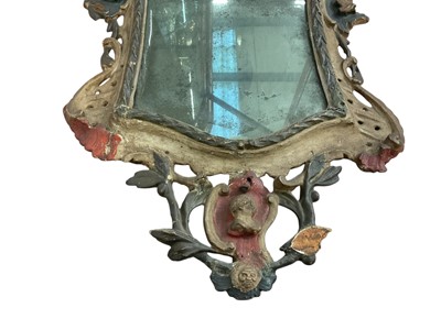Lot 1201 - 18th century Continental polychrome painted wall mirror