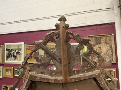 Lot 1201 - 18th century Continental polychrome painted wall mirror