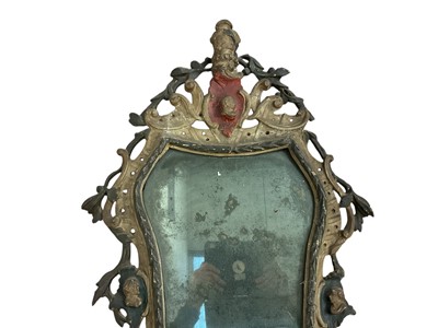 Lot 1201 - 18th century Continental polychrome painted wall mirror