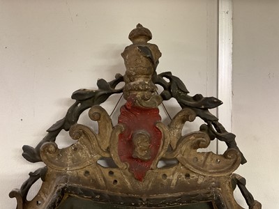 Lot 1201 - 18th century Continental polychrome painted wall mirror
