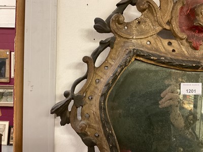 Lot 1201 - 18th century Continental polychrome painted wall mirror