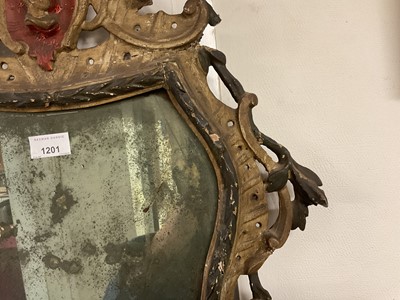 Lot 1201 - 18th century Continental polychrome painted wall mirror