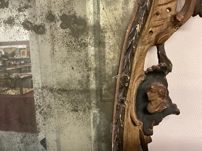 Lot 1201 - 18th century Continental polychrome painted wall mirror