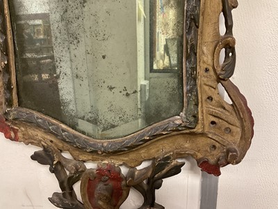 Lot 1201 - 18th century Continental polychrome painted wall mirror