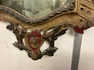 Lot 1201 - 18th century Continental polychrome painted wall mirror