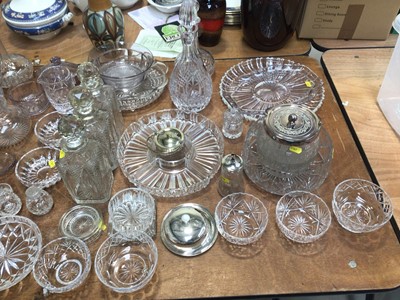 Lot 5153 - Vintage and later cut glass to include decanters and others