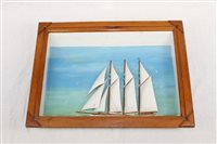 Lot 3661 - Ships' diorama dePicturesting three-masted...