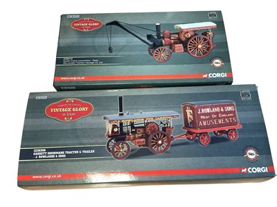 Lot 1844 - Corgi Vintage Glory 1:50 scale diecast models Garrett Showman's Tractor & Trailer CC20309, Fowler Crane Locomotive CC20113, 1914 Burrell CC20501 and 1922 Foden CC20209, plus others CC20508-C...