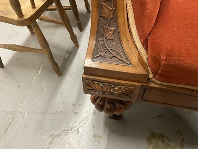 Lot 1212 - Victorian walnut framed twin seater sofa