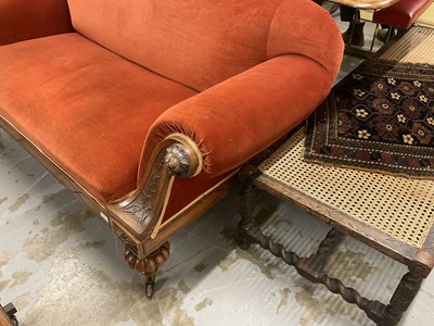 Lot 1212 - Victorian walnut framed twin seater sofa