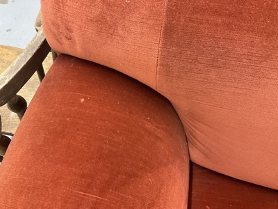 Lot 1212 - Victorian walnut framed twin seater sofa