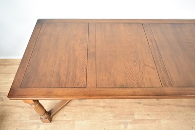 Lot 1210 - Good quality 18th century style draw-leaf refectory table and en-suite set of fourteen chairs by Stewart Linford