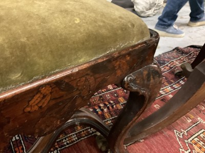 Lot 1218 - Near pair of 18th century Dutch marquetry side chairs