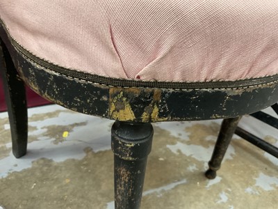 Lot 1219 - Set of four late 18th / early 19th century Continental ebonised side chairs