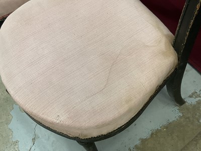 Lot 1219 - Set of four late 18th / early 19th century Continental ebonised side chairs