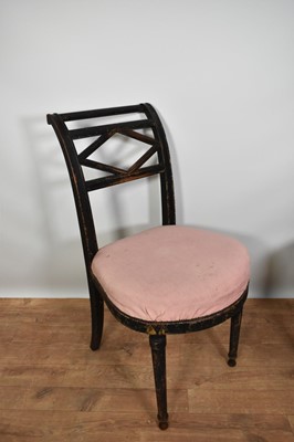 Lot 1219 - Set of four late 18th / early 19th century Continental ebonised side chairs