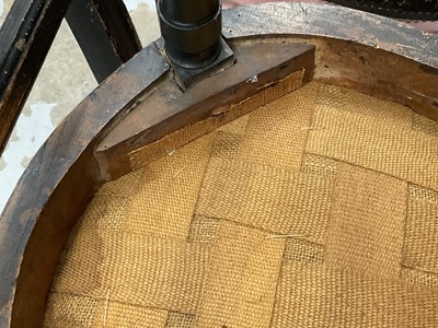 Lot 1219 - Set of four late 18th / early 19th century Continental ebonised side chairs