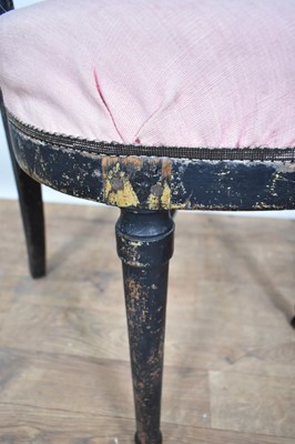 Lot 1219 - Set of four late 18th / early 19th century Continental ebonised side chairs