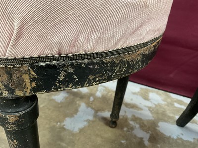 Lot 1219 - Set of four late 18th / early 19th century Continental ebonised side chairs