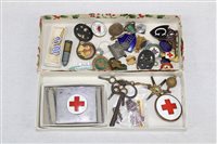 Lot 3666 - Lot vintage enamel lapel badges, Watches keys...