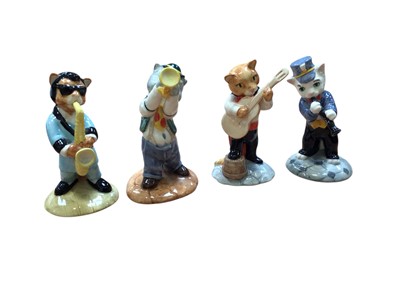 Lot 5068 - Four Beswick jazz cat band