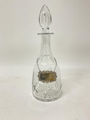 Lot 225 - Thomas Webb cut glass decanter with sterling silver Brandy label