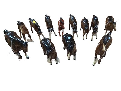 Lot 5070 - Collection of Beswick and Royal Doulton porcelain horse figures