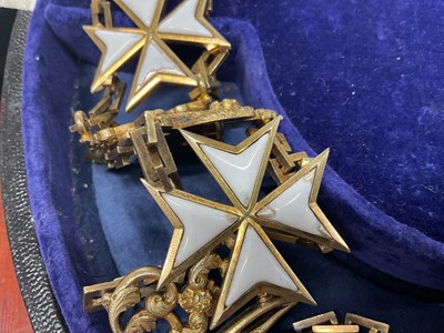 Lot 1 - The Most Distinguished Order of St. Michael and St. George, scarce early 20th century Knights Grand Cross (GCMG) Collar chain. The fine quality silver gilt and white enamel chain formed of alte...