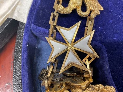 Lot 1 - The Most Distinguished Order of St. Michael and St. George, scarce early 20th century Knights Grand Cross (GCMG) Collar chain. The fine quality silver gilt and white enamel chain formed of alte...